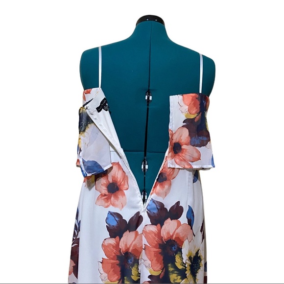 City Triangles White Colorful Floral Maxi Dress Size XL - Picture 4 of 6